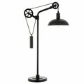 Hudson & Canal Henn, Hart  Neo Blackened Bronze Table Lamp with Spoke Wheel Pulley System TL0717